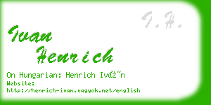 ivan henrich business card